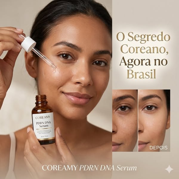 Antes e depois do uso do PDRN Coreamy